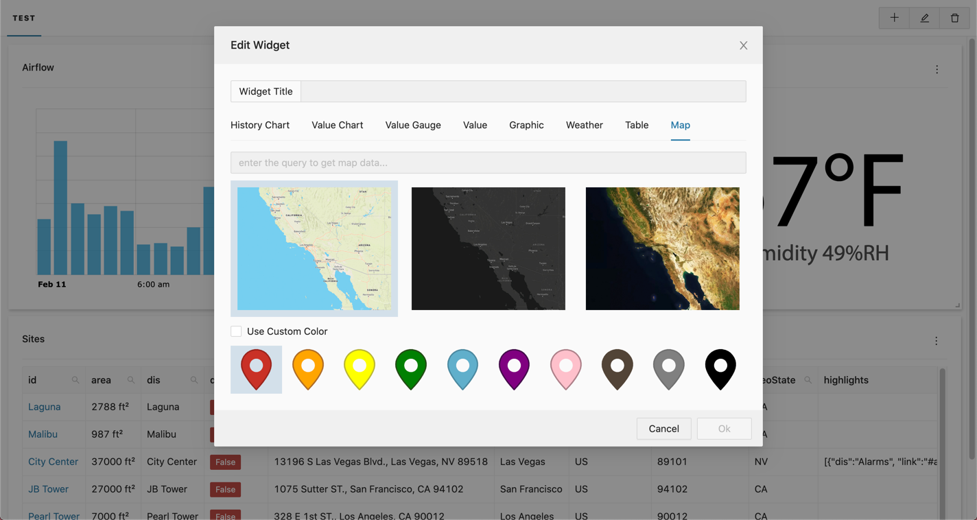 map dashboard